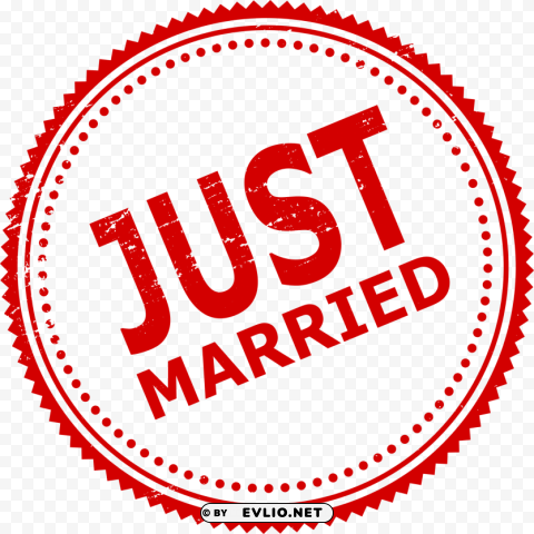 Just Married Stamp PNG Graphic Isolated On Clear Backdrop