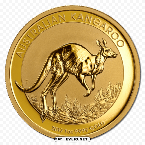 kangaroo gold coin Transparent Background Isolated PNG Illustration