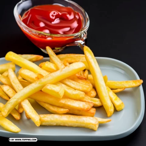 Ketchup Drizzled French Fries Photo PNG images with clear alpha layer - Image ID fa14676d