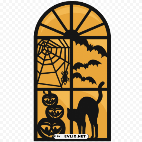 large halloween window PNG Image with Transparent Background Isolation