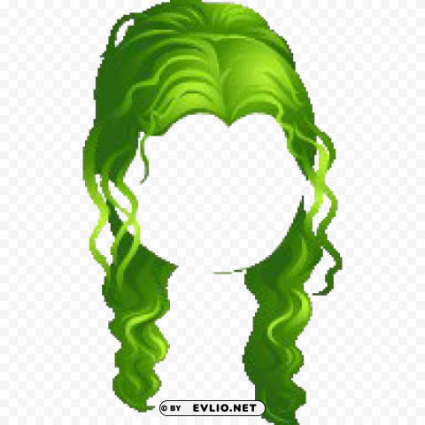 legends parted wavy hair green Isolated Element in HighResolution Transparent PNG