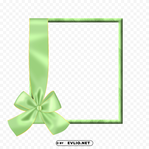 light green frame with bow Transparent background PNG images selection