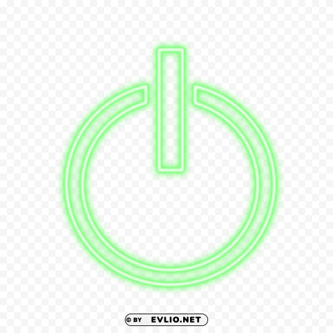 Light Grren Power Button Isolated Character In Transparent Background PNG