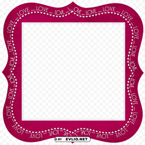 love dark pink frame Transparent background PNG images selection