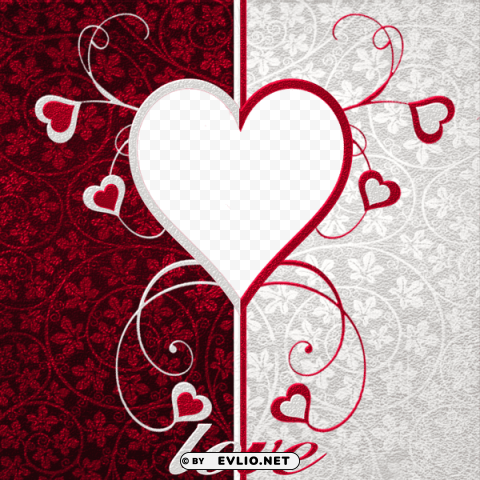 love with heartsframe PNG for design