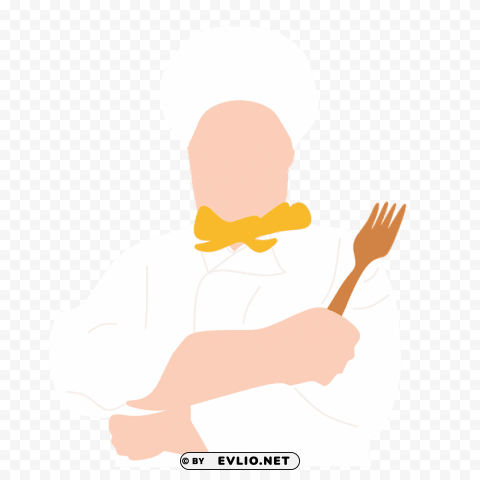 male chef Isolated Artwork on Clear Background PNG