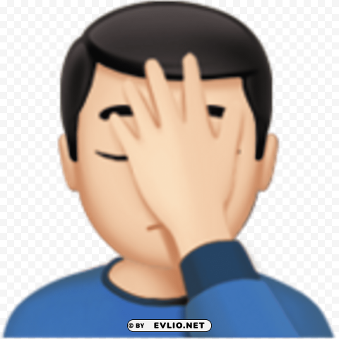 male facepalm emoji PNG files with no backdrop pack