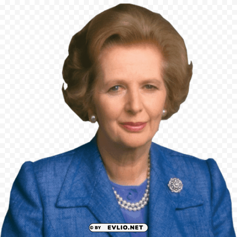 Margaret Thatcher Blue PNG No Watermark