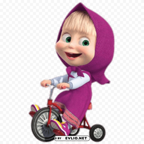 masha on tricycle PNG artwork with transparency