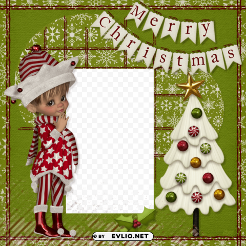 merry christmas frame Clean Background Isolated PNG Illustration