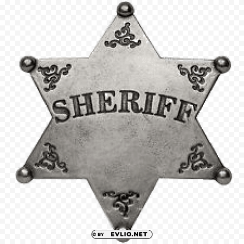 metal sheriff's badge Isolated Icon in Transparent PNG Format