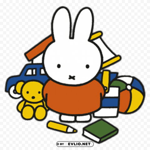 miffy with toys PNG design elements clipart png photo - abe56626