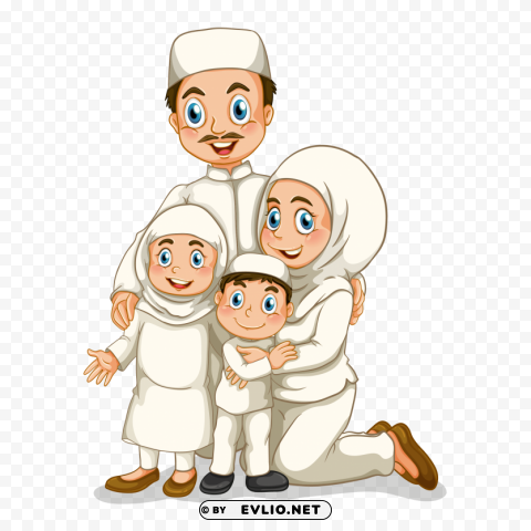 Muslim family PNG without background