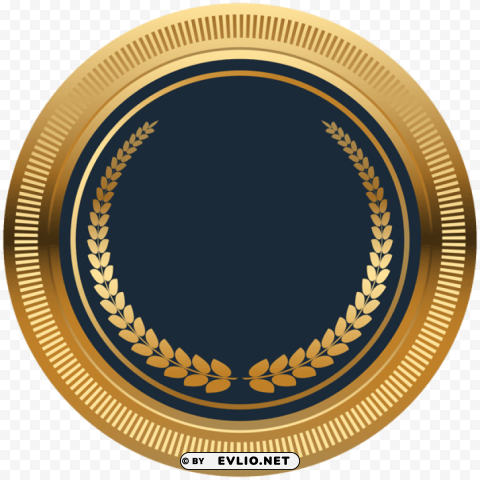 navi gold seal badge PNG Image with Transparent Isolated Design