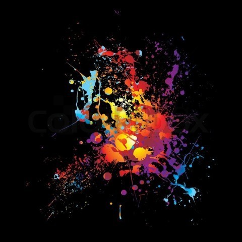 neon color splash on white PNG Image with Clear Background Isolation