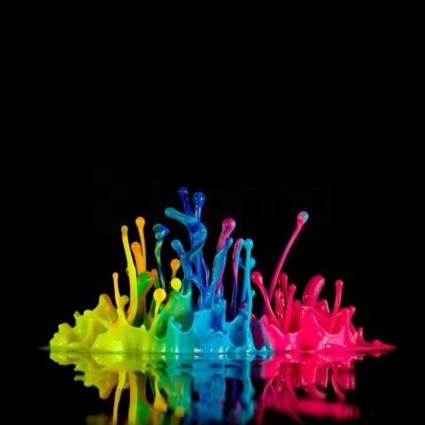 Neon Color Splash Paint PNG Graphics With Alpha Transparency Bundle