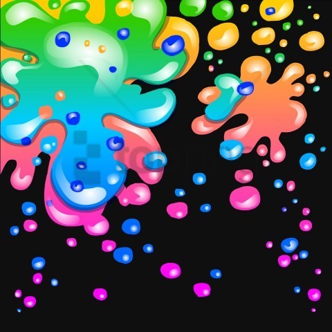 neon color splash paint PNG high quality