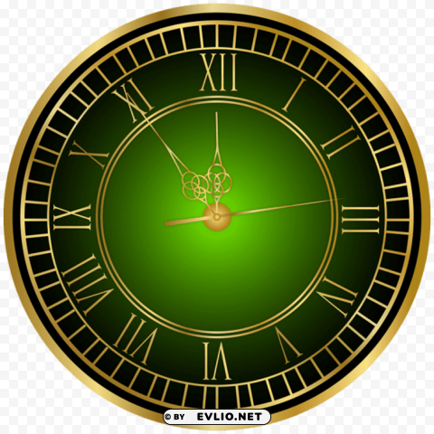 new year clock green Transparent PNG images for digital art