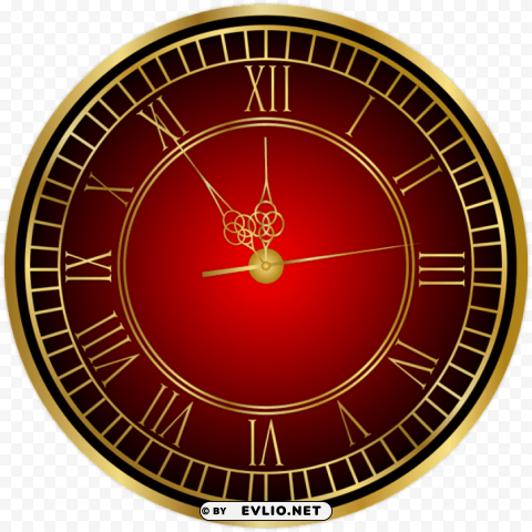 new year clock red Transparent PNG images for design