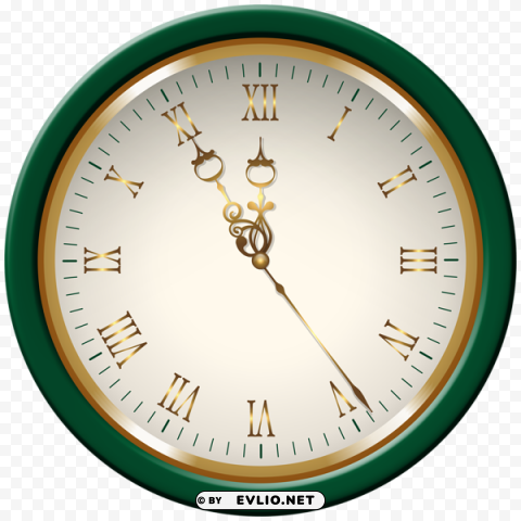 new year green clock PNG images for printing PNG image with transparent background - 7c16fc60