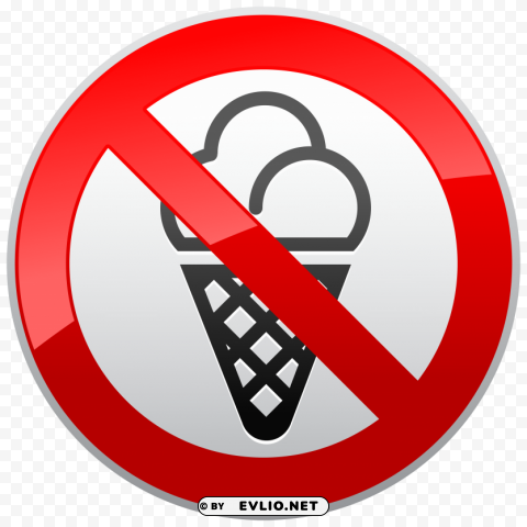 no ice cream prohibition sign Transparent PNG Isolated Design Element