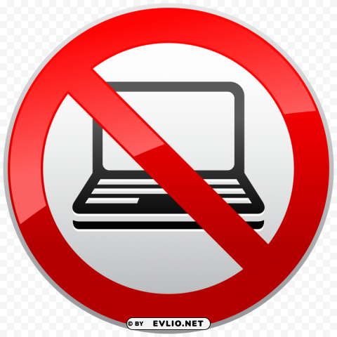 no laptop prohibition sign Transparent PNG Isolated Element