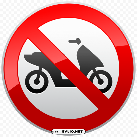 No Motorcycles Sign Transparent PNG Isolated Graphic Detail