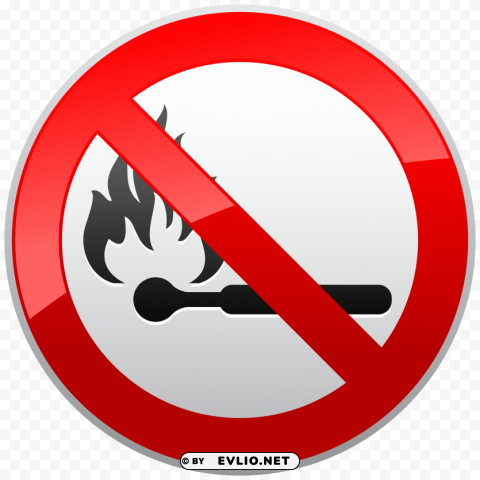 no naked flames prohibition sign Transparent PNG Isolated Graphic Element