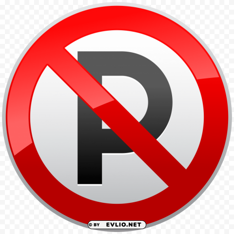 no parking prohibition sign Transparent PNG Isolated Graphic with Clarity