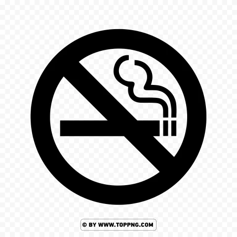 Non Smoking Black Sign Isolated Object on HighQuality Transparent PNG