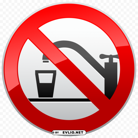not drinking water prohibition sign ClearCut Background Isolated PNG Design