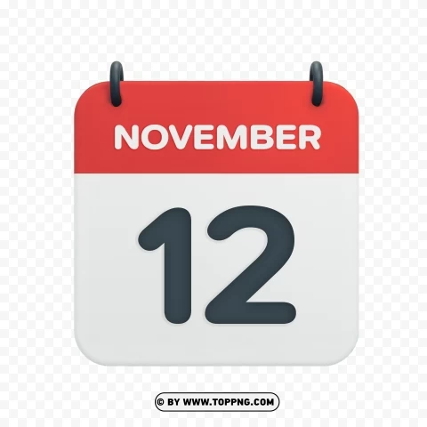 November 12th Date Vector Calendar Icon in Transparent HD PNG picture - Image ID 1b06af19