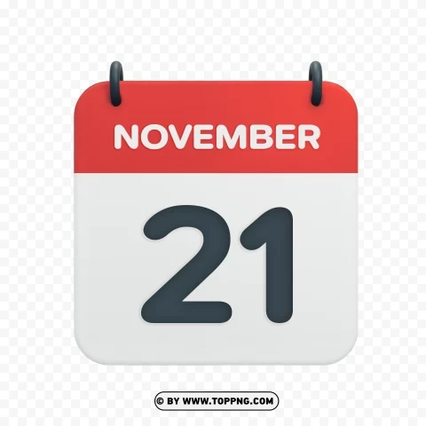 November 21st Date Vector Calendar Icon in Transparent HD PNG pictures with no background required - Image ID 940f3e18