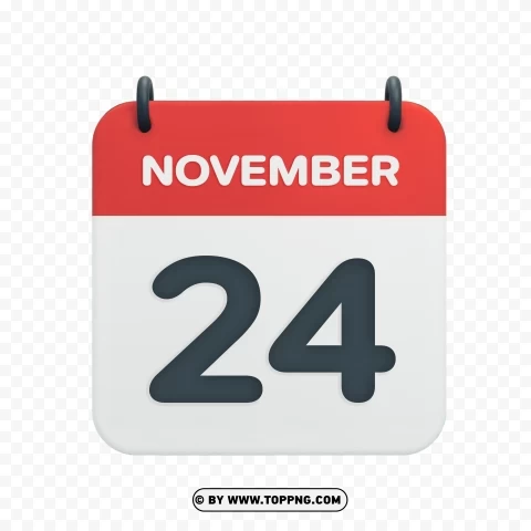 November 24th Date Vector Calendar Icon in Transparent HD PNG pictures without background