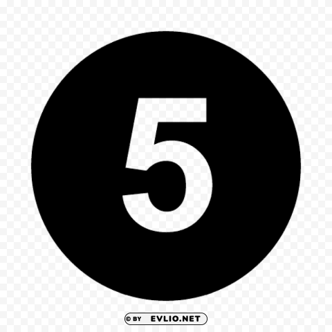 number 5 black and white Transparent PNG pictures for editing