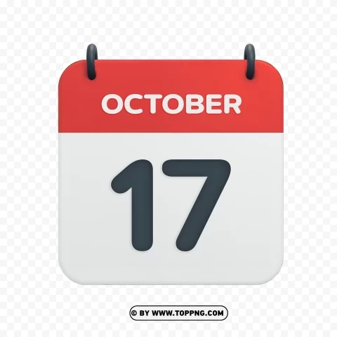 October 17th HD PNG Vector Calendar Date Icon Transparent pics