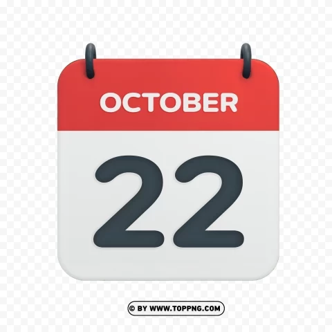 October 22nd Vector Calendar Icon In HD For Date Transparent PNG Download