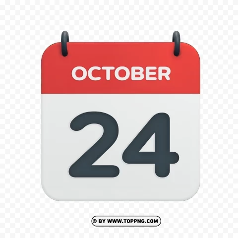 October 24th Date Vector Calendar Icon in HD Transparent PNG graphics archive - Image ID 93855789
