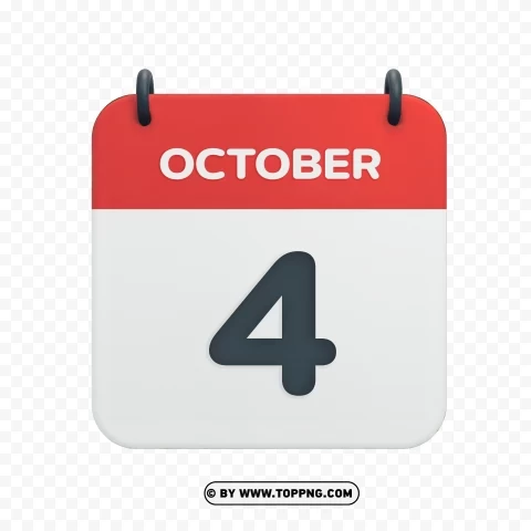 October 4th Vector Calendar Icon in HD for Date Transparent PNG graphics assortment - Image ID b1fa39af