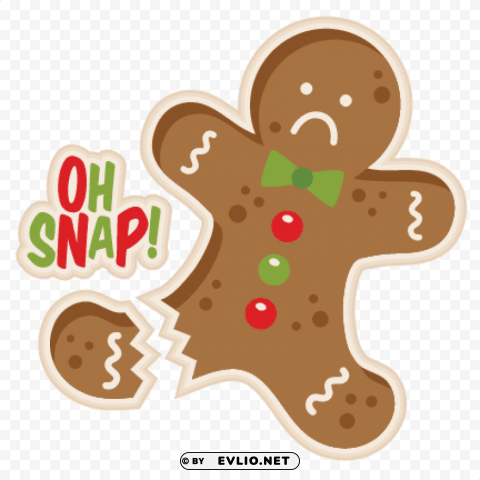 oh snap gingerbread man Isolated Character on Transparent Background PNG