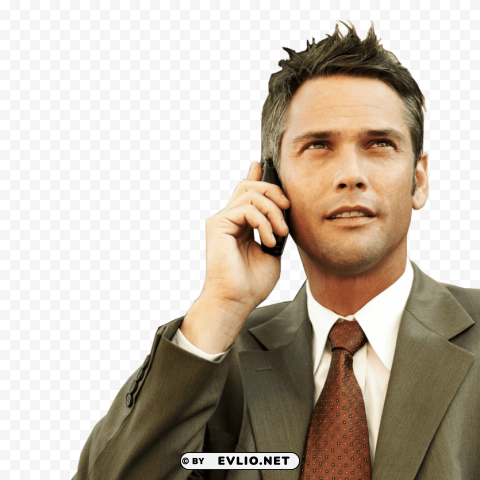 on the phone businessman PNG images with no watermark