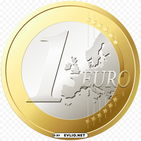 one euro Transparent Background PNG Isolated Item
