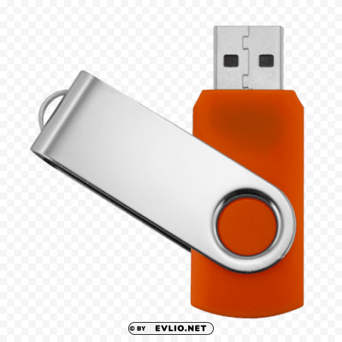 orange usb stick PNG design