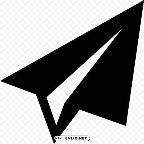 paper plane black Transparent PNG Isolated Graphic with Clarity