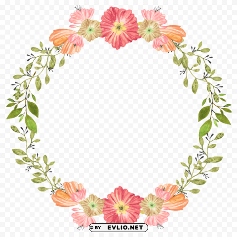 personalised watercolor floral wreath wedding tote PNG Image Isolated on Clear Backdrop