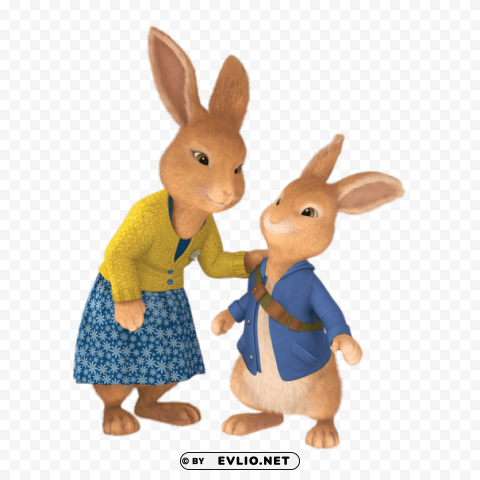 peter rabbit and mum PNG no background free