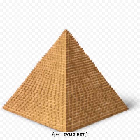 3D Rendered Wicker Pyramid on Clean Background Isolated PNG Object