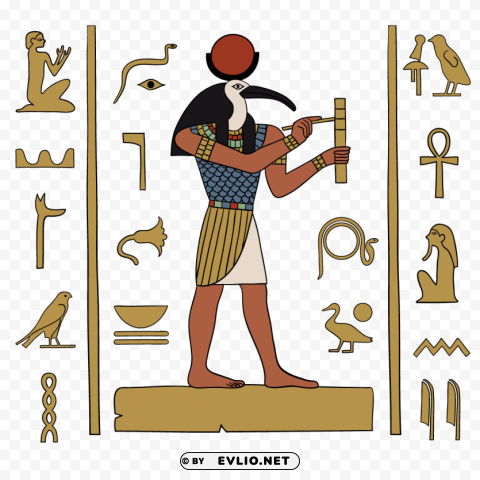 Egyptian hieroglyphics and deities PNG images for banners