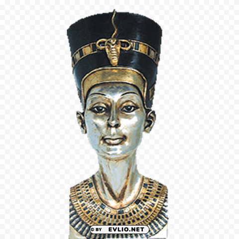 Head of the statue of Queen Nefertiti PNG images for websites