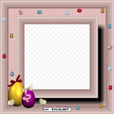 Pink Easter Frame Clear PNG Images Free Download